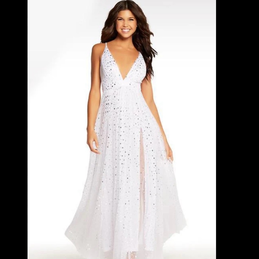 Alyce Paris Starry Night White Evening Gown
